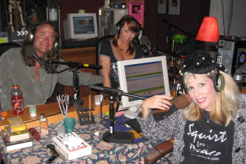 With Michael & Lady G on RadioSuzy1 Check out my T-Shirt: Squirt for Peace!s. Photo: Mar