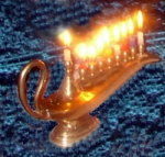  What? A Menorah shaped like an Arabian Magic Lantern? Could this be a merging of cultures? A sign of peace between Muslims and Jews?.