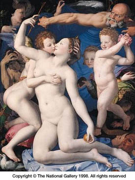 Agnolo Bronzino c.1540-50 Eros Congratulates His Mother Aphrodite on Winning a Goddess Beauty Contest