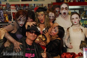 Among the zombies with Corpsy at Melt-Down Comics. Photo: Andy Martin