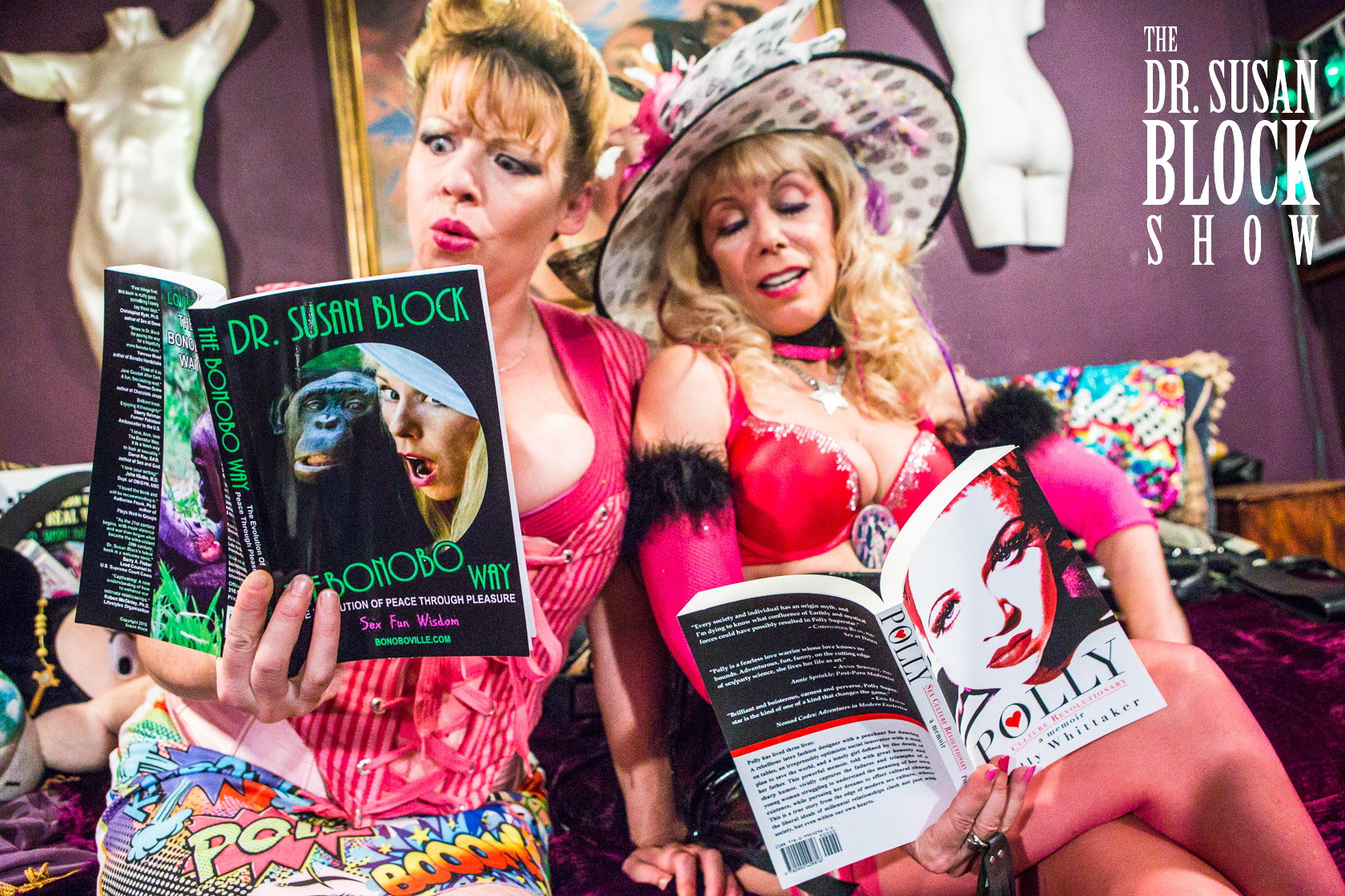 Heavy Reading: Polly Superstar & Dr. Suzy. Photo: JuxLii