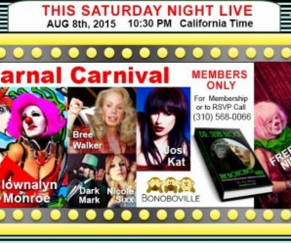 Carnal Carnival 8/8, Sex at Dawn IV, Orgies in Alternet, the Bonoboville “Pleasure Compound” in Citizen LA & Pleasure Therapy on Your Phone :)