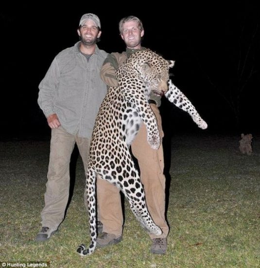 Don, Jr. and Eric Trump kill endangered species for fun.