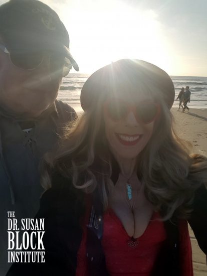 Connecting with angels (and the couple behind us) through my "angel aura quartz" as my Valentine and I take a "walk on the beach." #Selfie