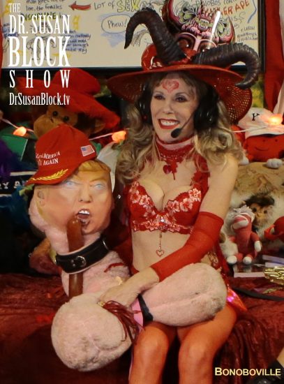 Trumpocalypse Therapy: Keeping our Trump Doll under Gag Order with a dildo. Photo: B Natural