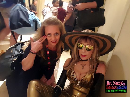 With Mistress Liz in the midst of the Hilton "Smart" Elevator Refugee Crisis. Photo: Selfie