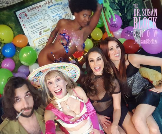Daniele Watts, sploshed with birthday cake and streamers, makes a beautiful photo bombshell. Photo: Selfie