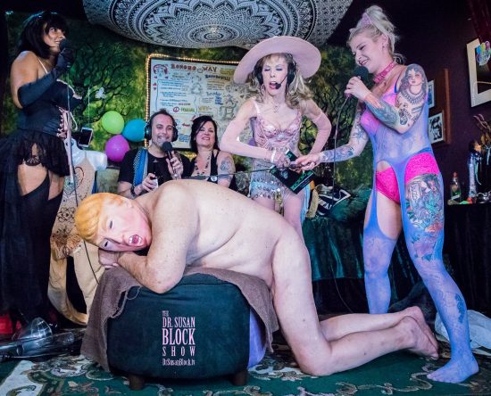 Spanking tRUMP with The Bonobo Way for Gypsy's Birthday. Photo: Jux Lii