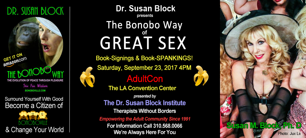Dr. Susan Block to present The Bonobo Way of Great Sex at ADULTCON 2017