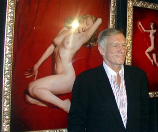 Hef and Marilyn at the old Hollywood Erotic Museum.
