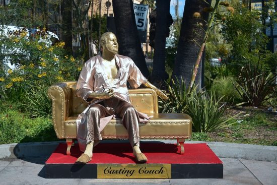 Harvey Weinstein on the "Casting Couch." Street Art by Plastic Jesus