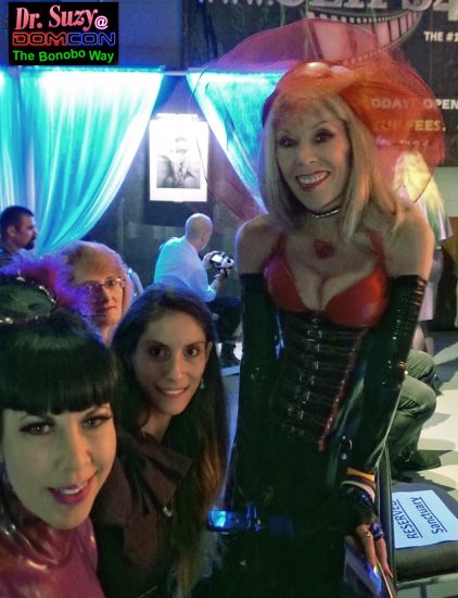 With DomCon Board Members Mistress Porcelain Midnight and Madame Margherite. Photo: Brian T