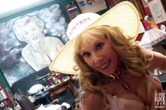 In front of the original Mark Christian painting of Marilyn that Max gave me before we got married. Photo: Selfie