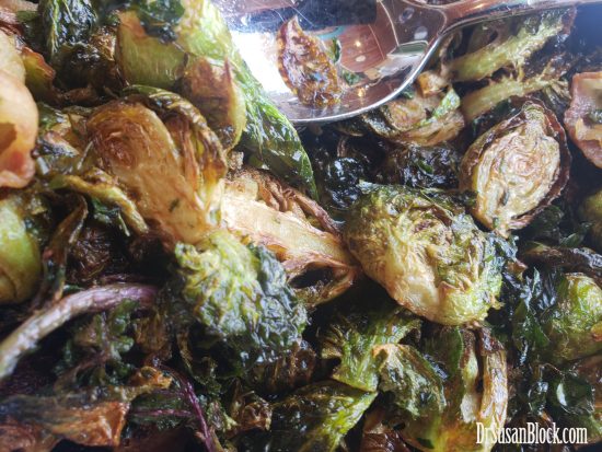 crispy brussel sprouts with lollipop kale and guanciale