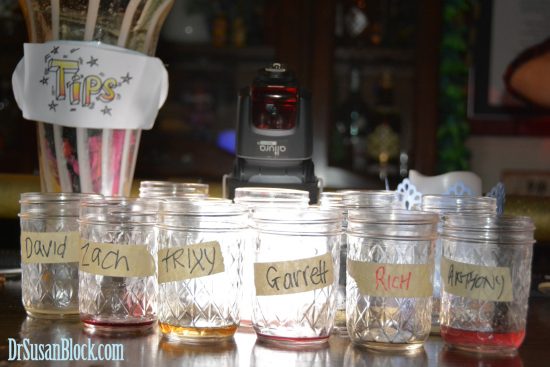 Use Less Plastic! Bonoboville Jars at the Speakeasy Bar. Photo: Hugo