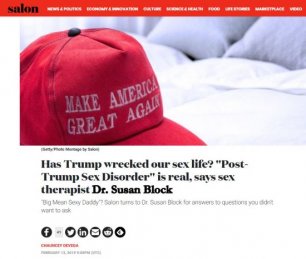 Salon.com Asks Dr. Suzy “Has Trump wrecked our sex life?” in Q&A