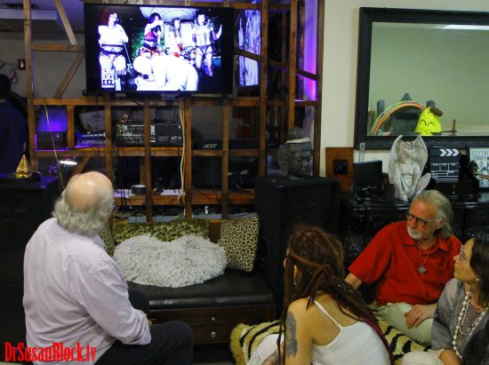 Max shows Ishara and her friends some DrSuzy.Tv episodes while they wait in the "Green Room." Photo: Harry Sapien