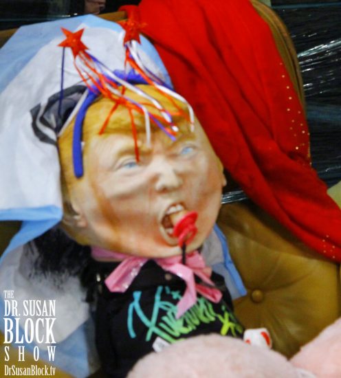 On the 4th, we put a red, white and blue pixie band on Baby tRump, keeping him under gag order with a penis pacifier. Photo: Harry Sapien