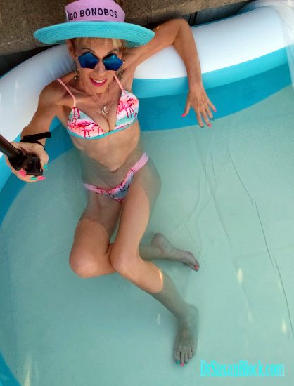 Keeping cool in the new Bonoboville pool. Photo(s): Selfie