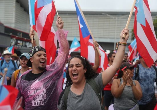 Puerto Rican people celebrate their victory.