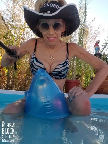 Consent is not an issue when riding a dolphin floatie. Photo: Selfie