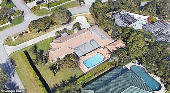 The pool in one of Epstein's smaller homes in Palm Beach. 