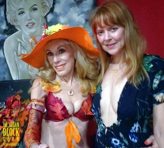 With Cougar Sally Mullins, blessed by another sexy comedienne, Marilyn Monroe (and yes, I've got a nip slip). Photo: Selfie