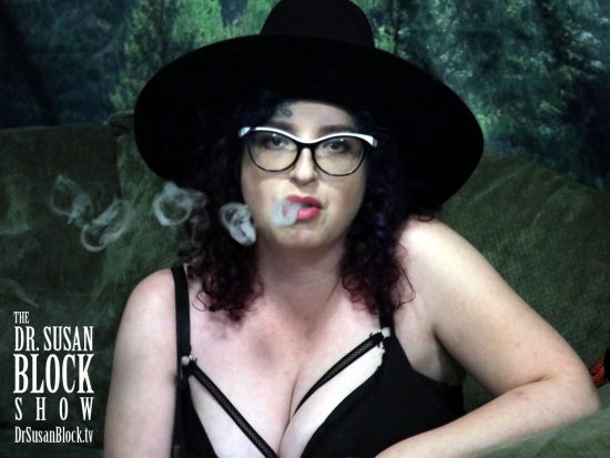 "Most Well-Rounded Kinkster" SUZY award winner, Rhiannon Aarons, blows some well-rounded smoke rings. Photo: Shutter Room Prod.