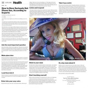 Health.com features Dr. Susan Block on Phone Sex