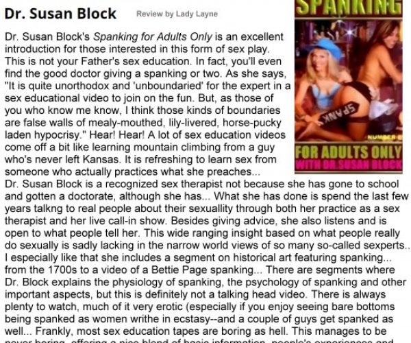 SpankingLife gives 5-Star Review to Dr. Suzy’s Spanking Video
