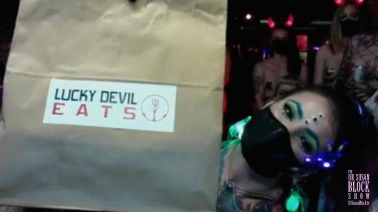Official Lucky Devil Eats Delivery Bag. Video Frame: Gideon Grayson